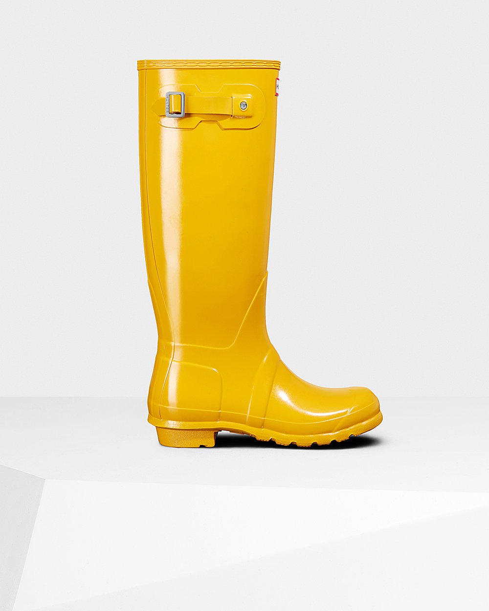 Womens Hunter Tall Rain Boots Yellow - Original Gloss - 1296475-FJ